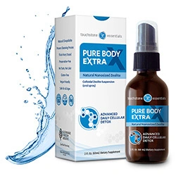 Pure Body Extra by Touchstone is a liquid nanosized Zeolite for daily detox at the cellular level