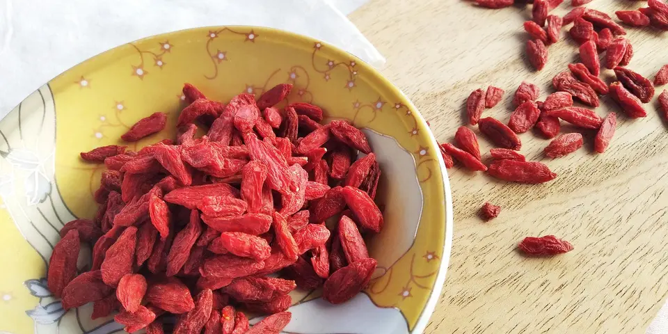 Goji berries in plate