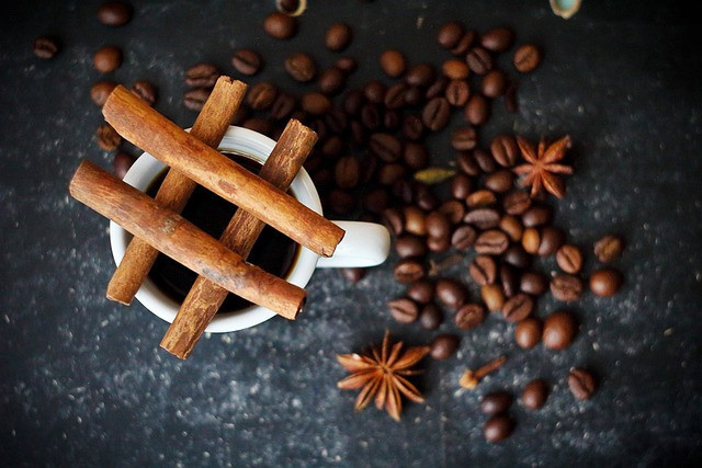 Image of coffee grains and spices