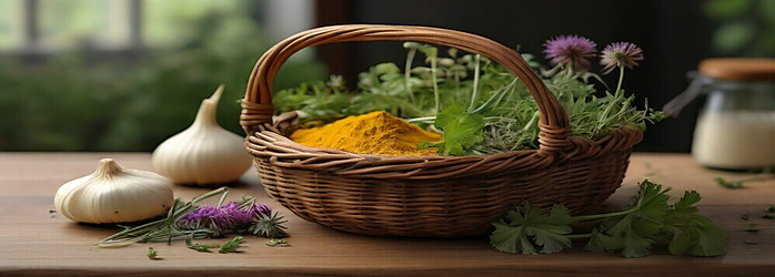 Basket with Detoxifying Herbs