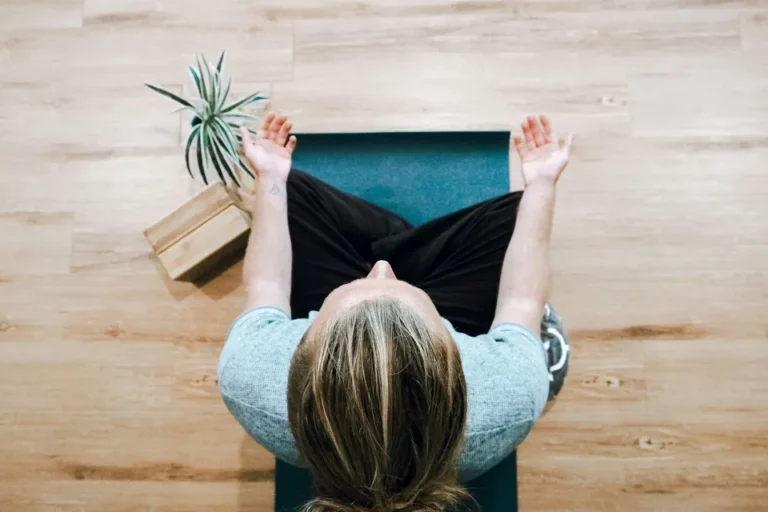 Woman meditation at home