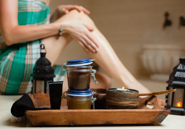 Image of a woman applying a self massage